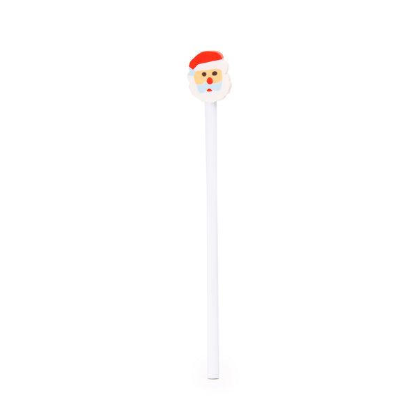 Caneta Esferográfica com Topo de Borracha em Forma de Árvore de Natal