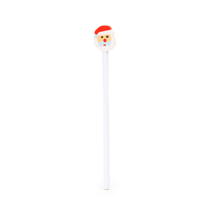Caneta Esferográfica com Topo de Borracha em Forma de Árvore de Natal