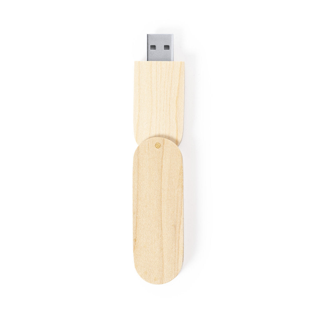 Pen USB Vedun 16GB em Madeira Natural Plegável