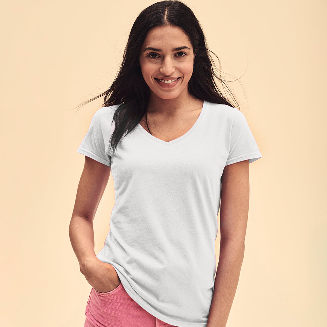 T-shirt Branca Iconic V-Neck para Senhoras