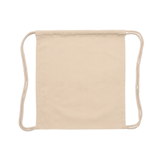 Mochila de Algodão com Cordão e Bolso Frontal