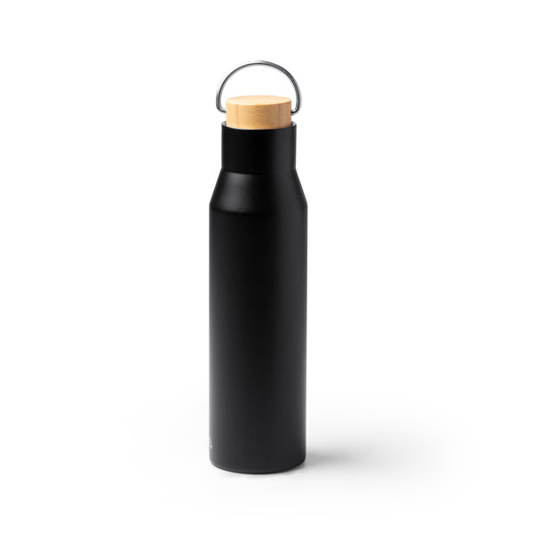 Garrafa Térmica de Aço Inoxidável 750ml com Tampa de Bambu