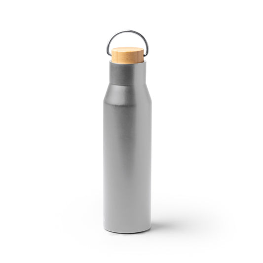 Garrafa Térmica de Aço Inoxidável 750ml com Tampa de Bambu