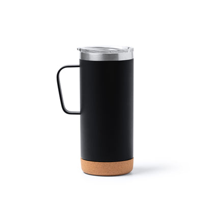 Caneca Térmica de Aço Inoxidável 350ml com Base de Cortiça