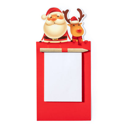 Imã com Bloco de Notas Natal Papá Noel e Rena