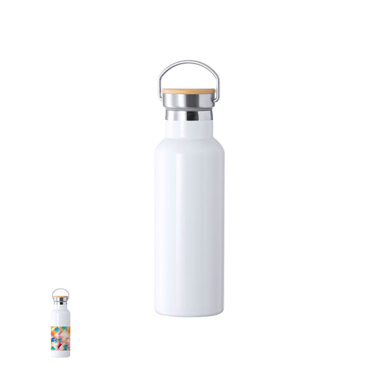 Bidão Térmico Ying 500ml em Aço Inox com Tampa de Bambu