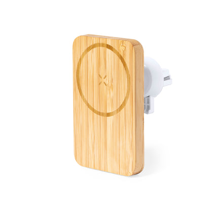 Suporte de Grelha para Smartphone em Bambu - Carregador 15W