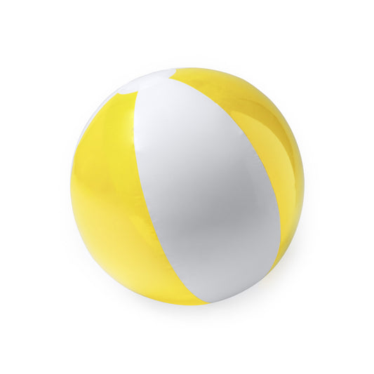 Bola de Praia em PVC Amarelo e Branco Brilhante