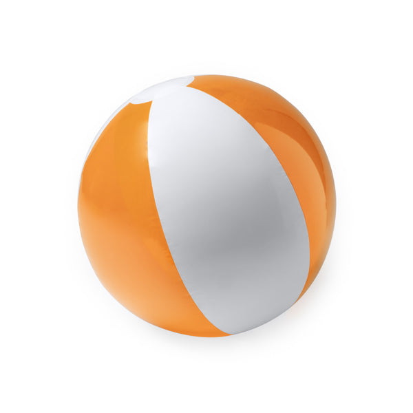 Bola de Praia em PVC Amarelo e Branco Brilhante