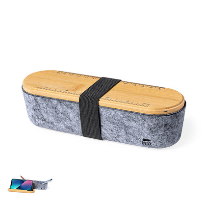 Estuche Glaston Eco com Tampa em Bambu e Suporte para Telemóvel