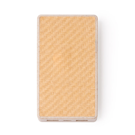 Powerbank de Alumínio 10000mAh com Acabamento em Madeira