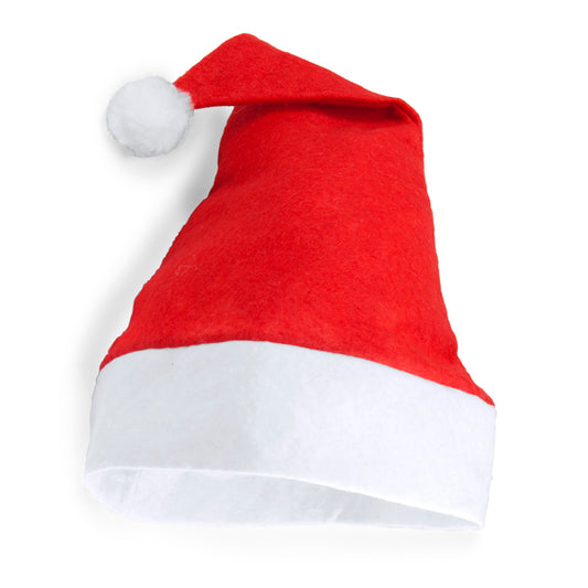 Gorro de Natal em Feltro Vermelho com Pom-Pom Branco