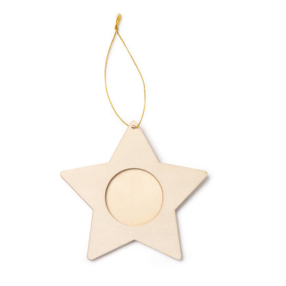 Enfeite de Natal em Madeira com Forma de Estrela