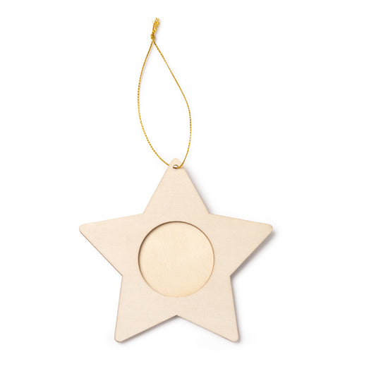 Enfeite de Natal em Madeira com Forma de Estrela