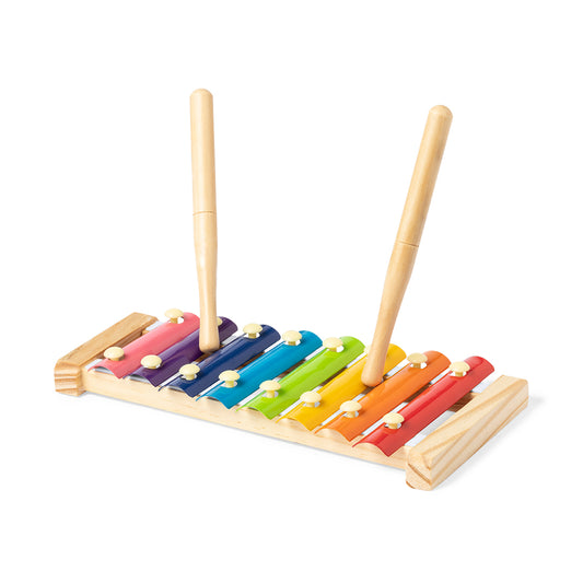 Xilofone Colorido em Madeira Natural - Brinquedo Musical