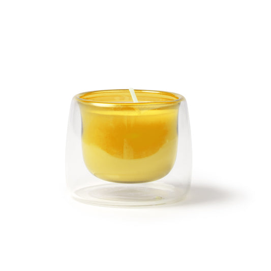 Vela Aromática em Vidro Transparente com Cera Amarela