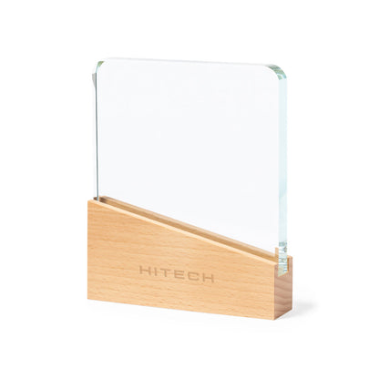Placa Conmemorativa Vertu em Cristal e Madeira