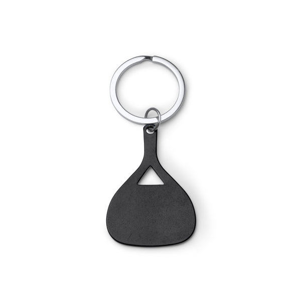 Chaveiro em Metal com Design Moderno e Forma Geométrica