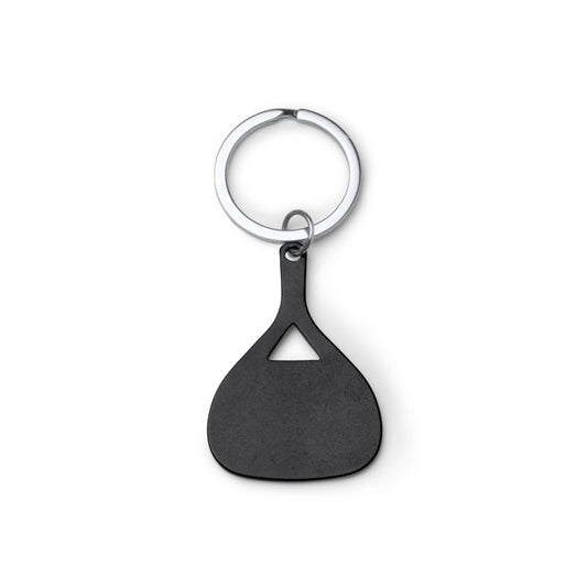 Chaveiro em Metal com Design Moderno e Forma Geométrica