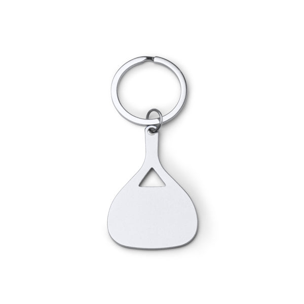 Chaveiro em Metal com Design Moderno e Forma Geométrica
