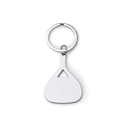 Chaveiro em Metal com Design Moderno e Forma Geométrica