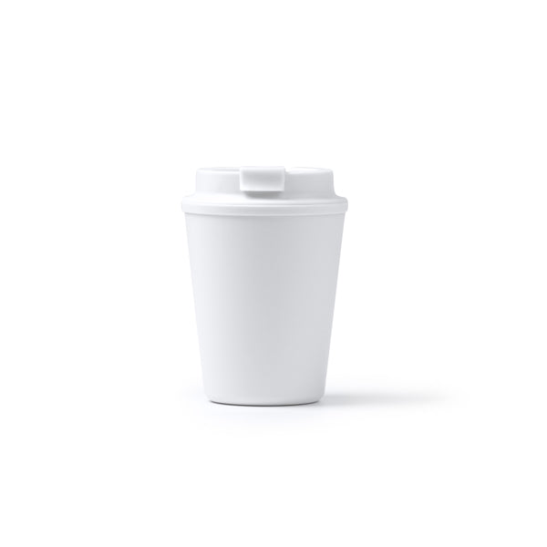 Copo de Plástico Branco 300ml com Tampa e Canudo