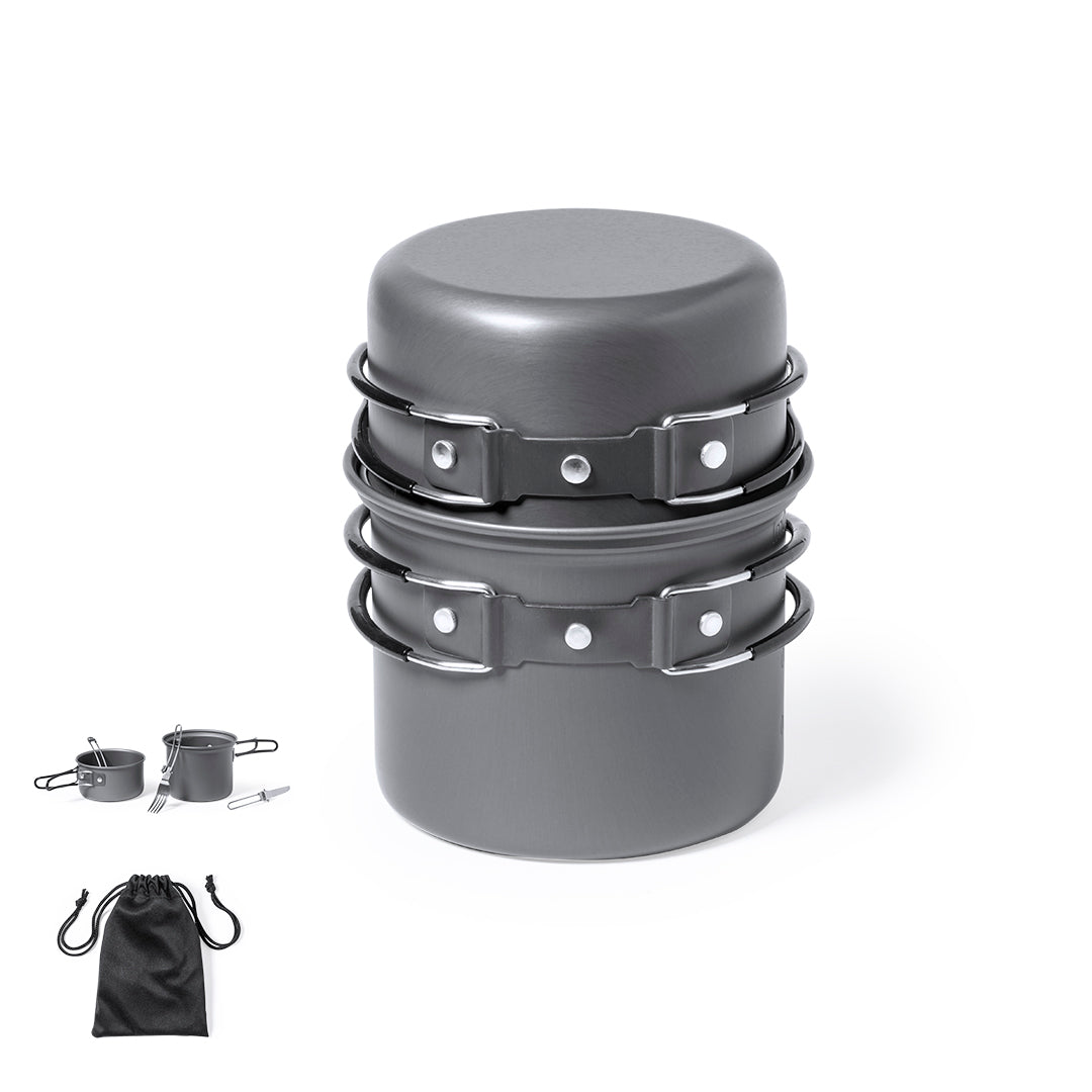 Conjunto Completo de Menaje para Camping Compacto