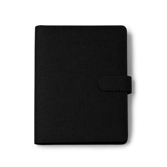 Caderno de Notas em Tecido Preto com Fecho Magnético