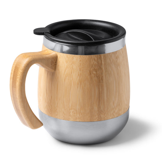 Caneca de Aço Inoxidável com Exterior em Bambu - MARLY