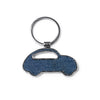 Chaveiro em Metal com Design de Carro em Denim