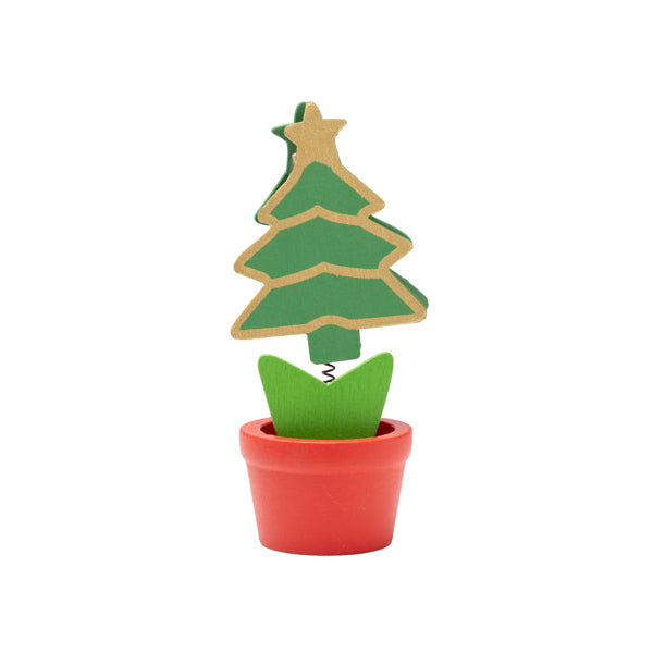 Árvore de Natal Decorativa em Madeira com Base de Vaso