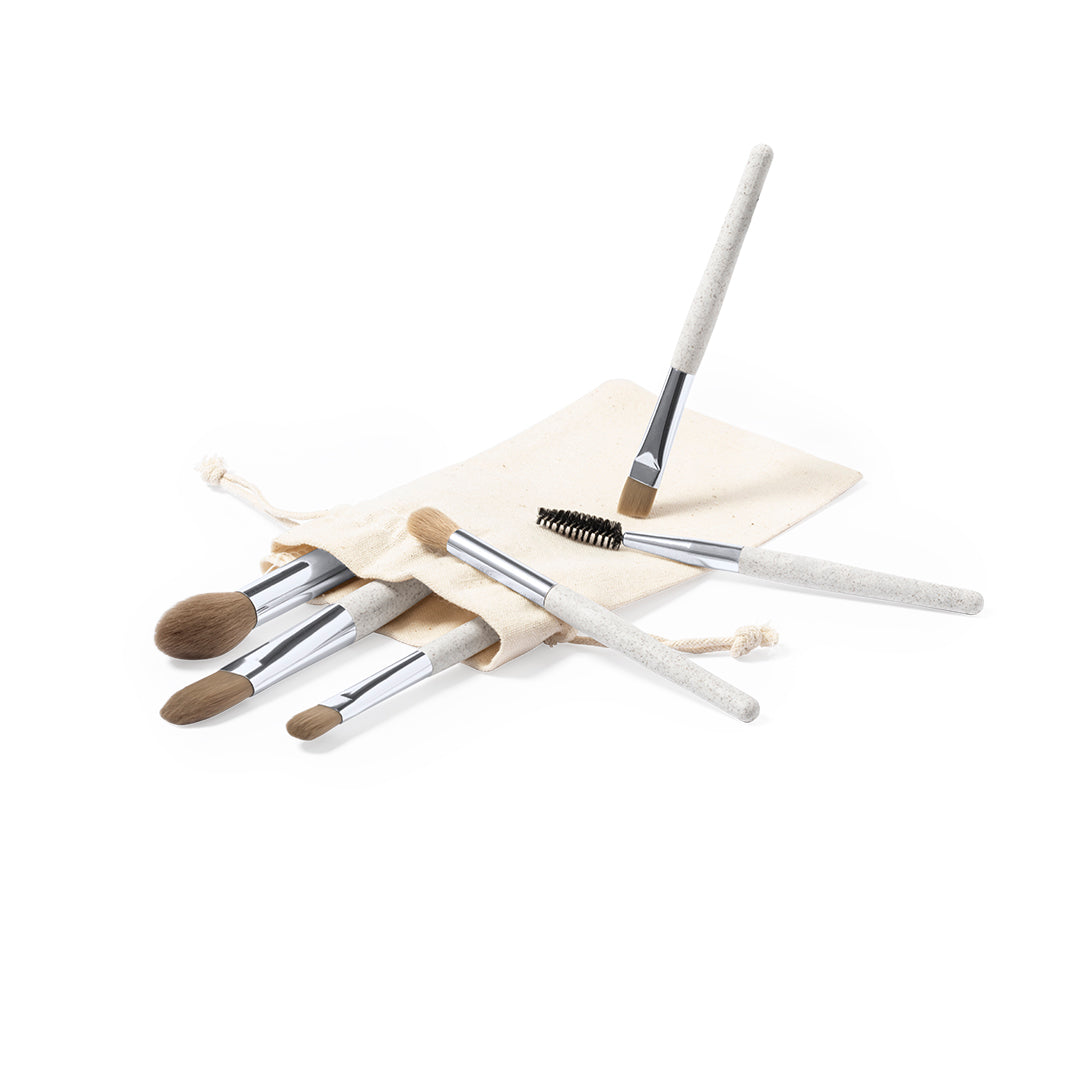Conjunto de Pincéis de Maquilhagem Naturais 'Kurt' - 6 Peças
