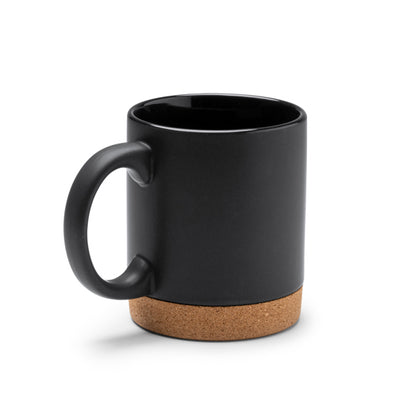 Caneca de Cerâmica Branca 320ml com Base de Cortiça