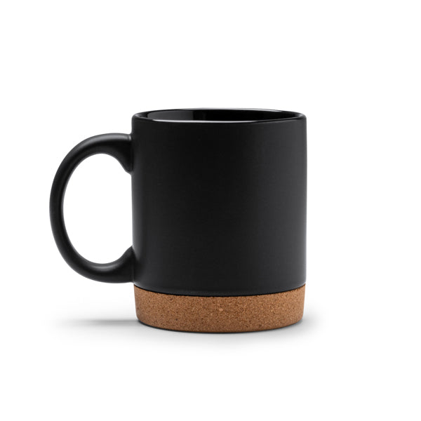 Caneca de Cerâmica Branca 350ml com Base de Cortiça