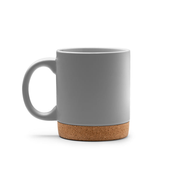 Caneca de Cerâmica Branca 350ml com Base de Cortiça