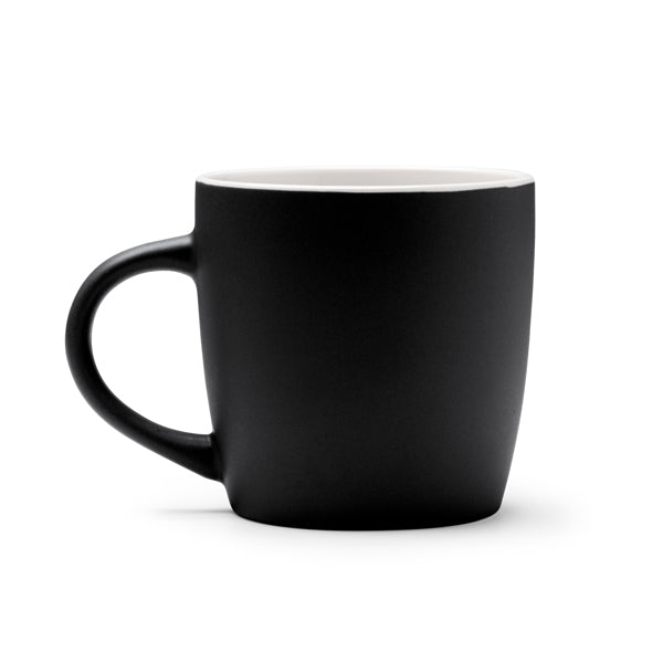 Caneca de Cerâmica Preta 300ml com Interior Colorido