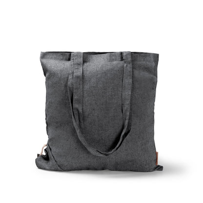 Saco Tote em Lona Cinza com Alças Longas