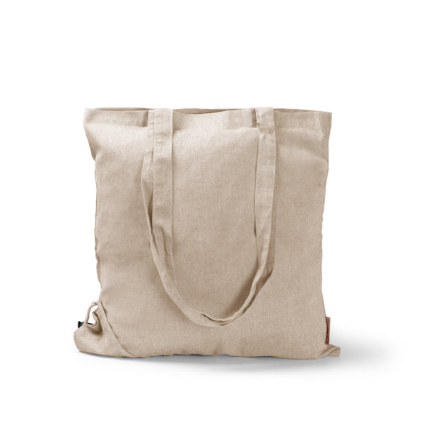 Saco Tote em Lona Cinza com Alças Longas