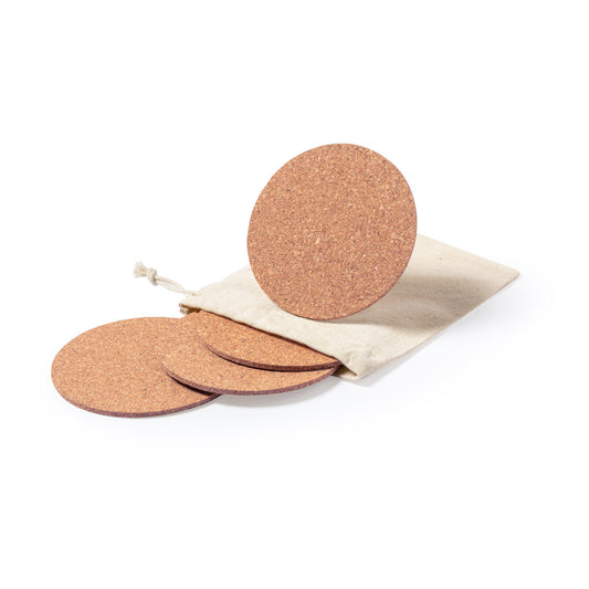 Conjunto de 4 Posavasos em Cortiça Natural