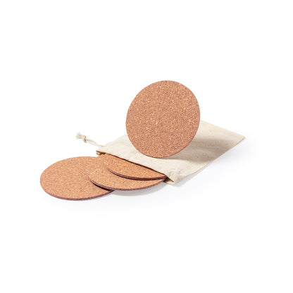 Conjunto de 4 Posavasos em Cortiça Natural
