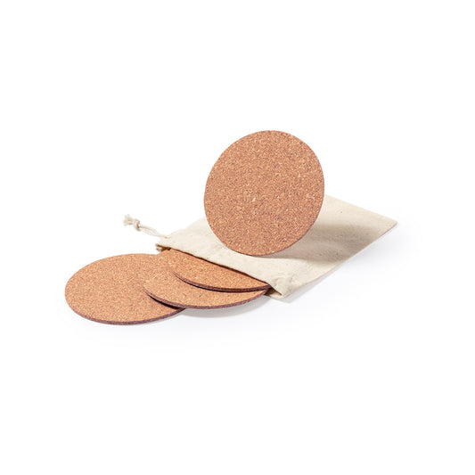 Conjunto de 4 Posavasos em Cortiça Natural