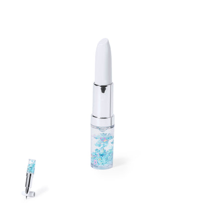 Caneta Esferográfica Batom Colorida - Tinta Azul