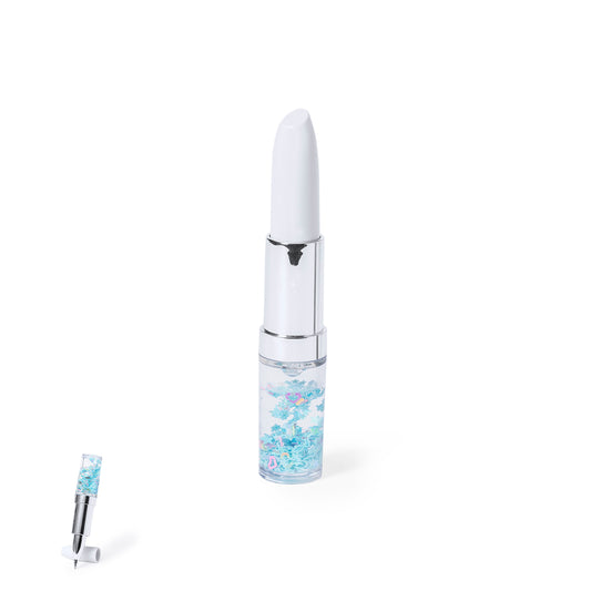 Caneta Esferográfica Batom Colorida - Tinta Azul