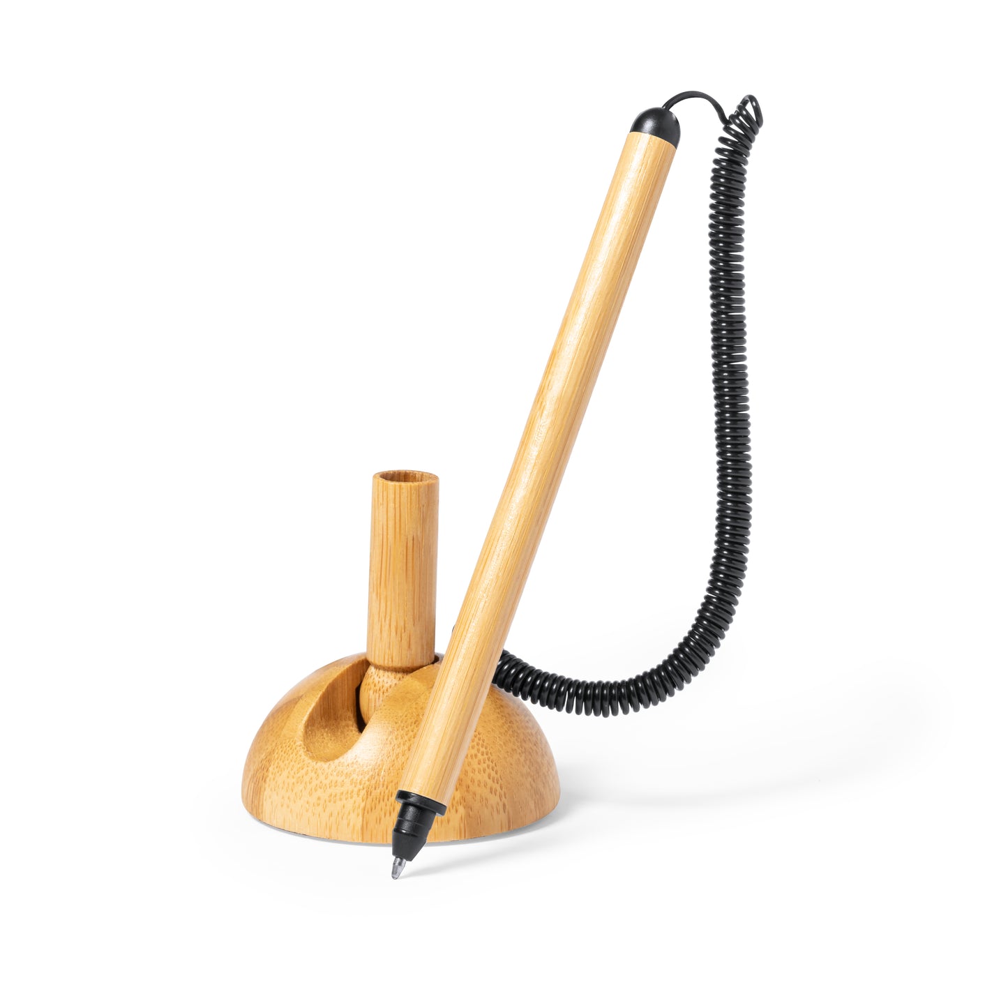 Esferográfica de Bambu com Suporte e Tinta Azul