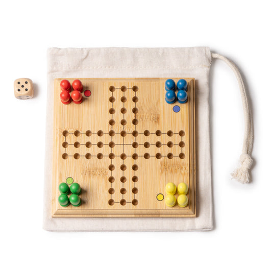 Jogo de Tabuleiro em Madeira para Crianças com Dados