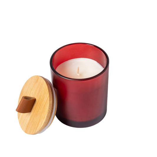 Vela Aromática em Frasco de Vidro com Tampa de Bambu