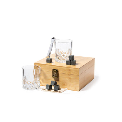 Set Whisky Elegante com Copos e Cubos Reutilizáveis