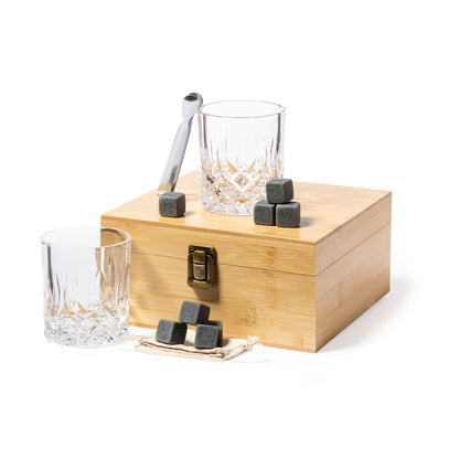 Set Whisky Elegante com Copos e Cubos Reutilizáveis