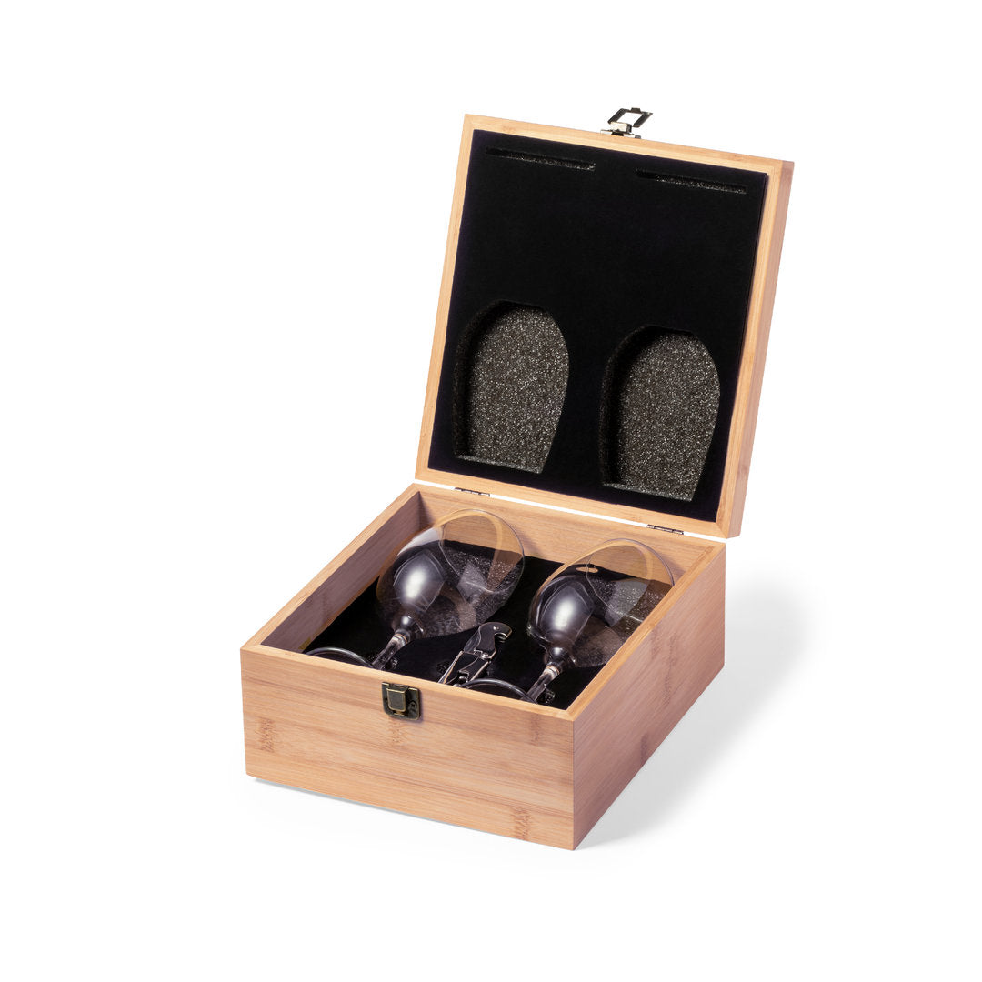 Conjunto de Vinhos Elegante com Estojo de Bambu