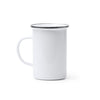 Caneca de Metal Branca 350ml com Borda Preta
